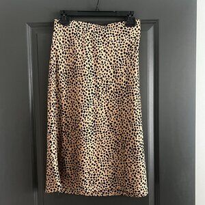 LOFT - Leopard Print Midi Skirt - Size Small